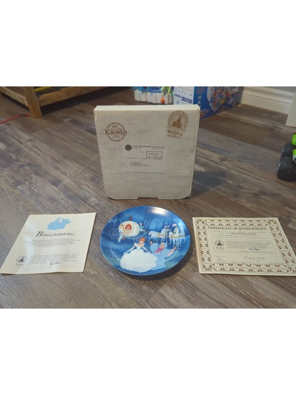 Knowles Disney Princess Cinderella Bibbidi-Bobbidi-Boo Collector Plate 1988, COA